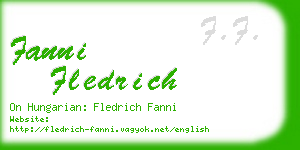 fanni fledrich business card